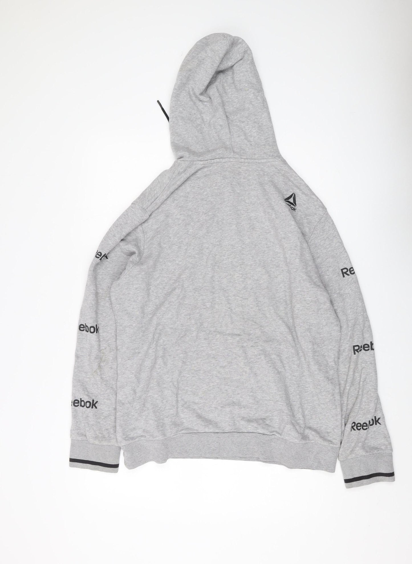 Mens UK Size L Reebok Grey Pullover Hoodie