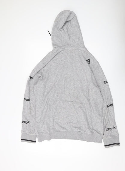 Mens UK Size L Reebok Grey Pullover Hoodie