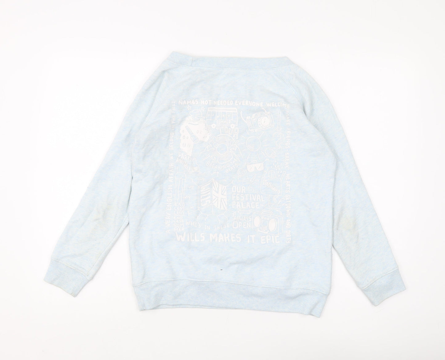 Unisex Adults UK Size 10 Jack Wills Blue Pullover Sweatshirt