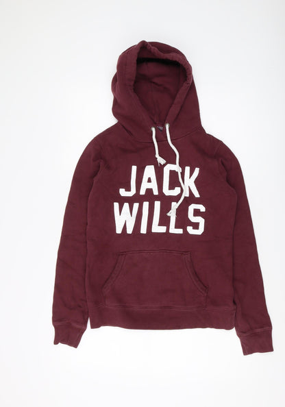 Womens UK Size 10 Jack Wills Red Pullover Hoodie