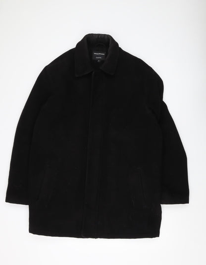 Mens UK Size M Greenwoods Black Overcoat