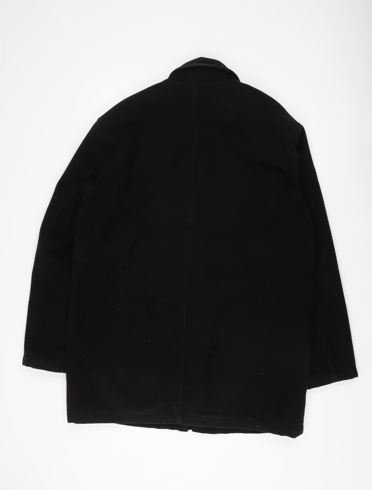 Mens UK Size M Greenwoods Black Overcoat
