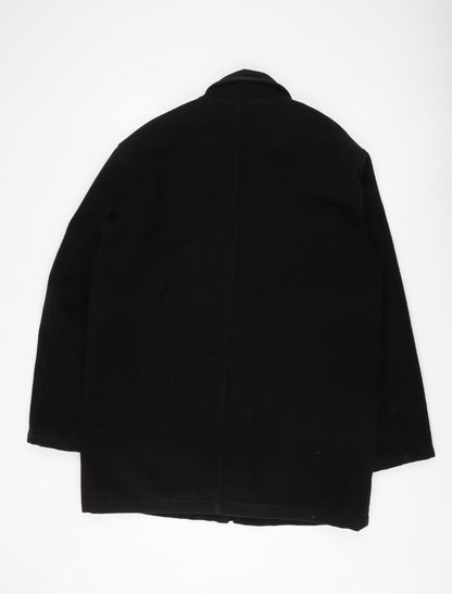 Mens UK Size M Greenwoods Black Overcoat