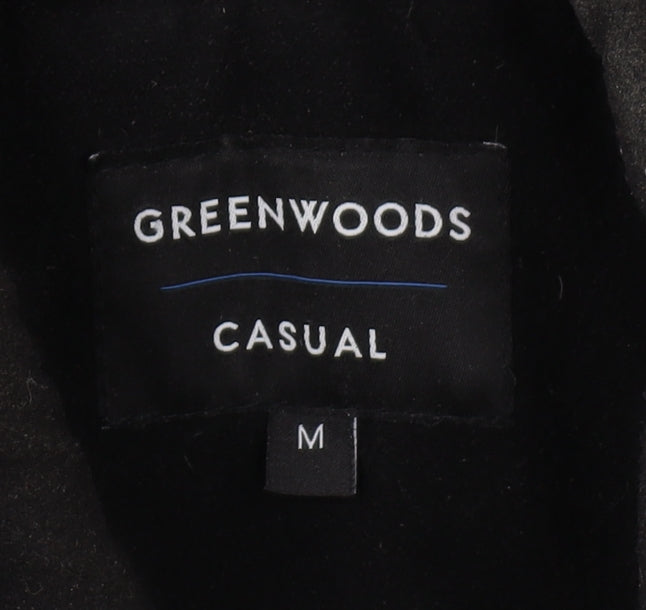 Mens UK Size M Greenwoods Black Overcoat