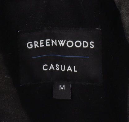 Mens UK Size M Greenwoods Black Overcoat
