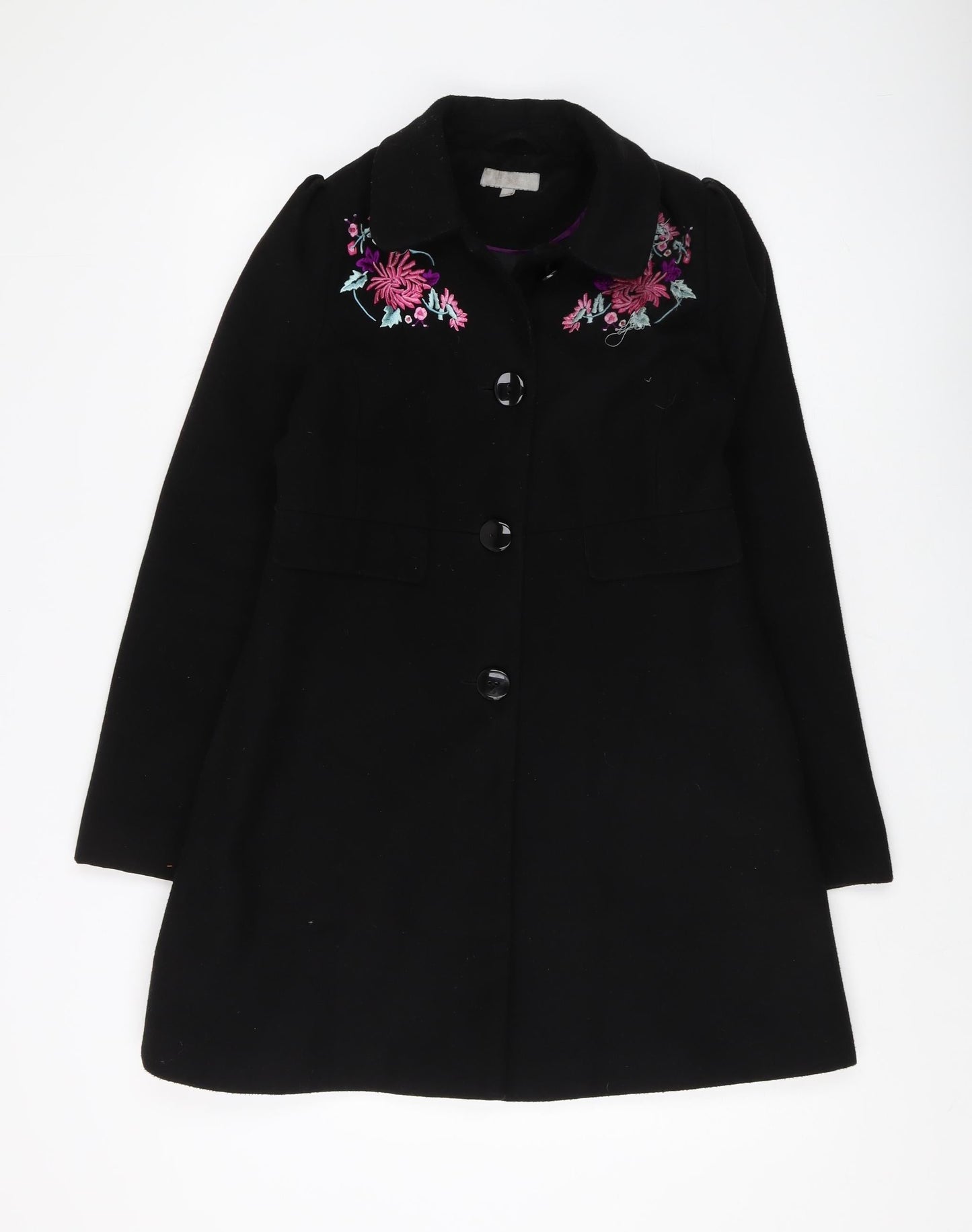 Womens UK Size 8 Red Herring Black Embroidered