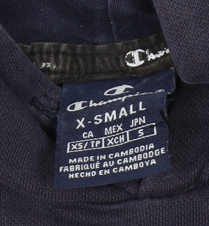 Champion Unisex Blue Hoodie XS Pullover Logo Casual