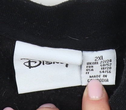 Womens UK Size 2XL Disney Black Pullover Sweatshirt