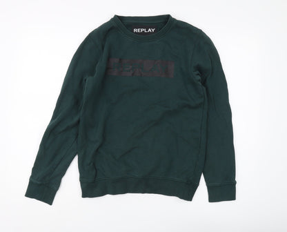 Mens UK Size S Replay Green Pullover Sweatshirt