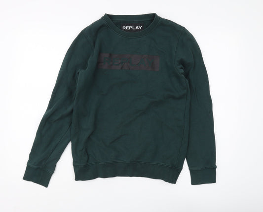 Mens UK Size S Replay Green Pullover Sweatshirt