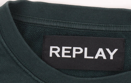 Mens UK Size S Replay Green Pullover Sweatshirt