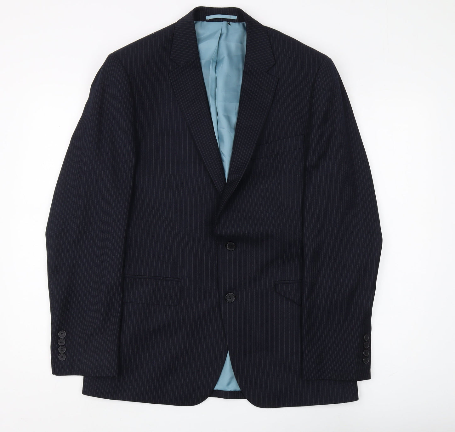 Mens UK Size 38 Moss Regular Blue Suit Jacket