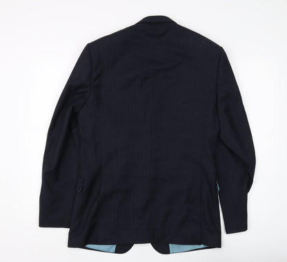 Mens UK Size 38 Moss Regular Blue Suit Jacket