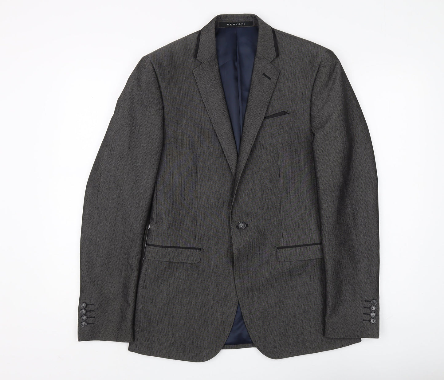 Mens UK Size 36 Benetti Regular Grey Suit Jacket