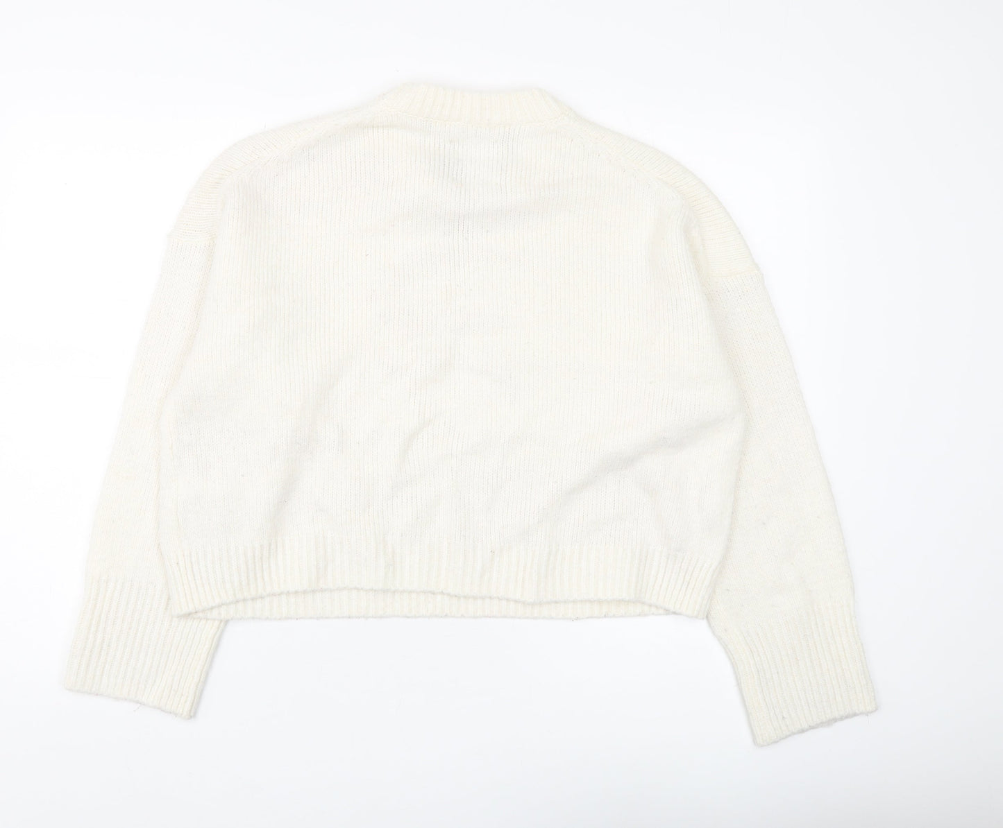 Abercrombie & Fitch Women's Ivory Crew Neck Jumper S