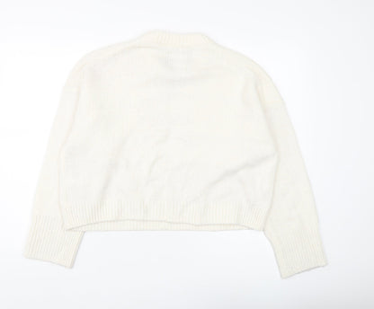 Abercrombie & Fitch Women's Ivory Crew Neck Jumper S