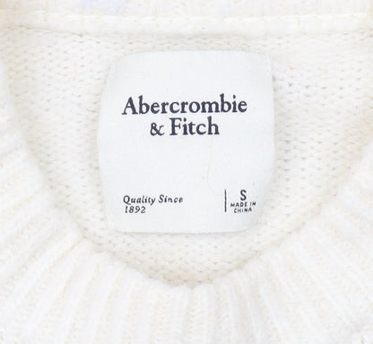 Abercrombie & Fitch Women's Ivory Crew Neck Jumper S