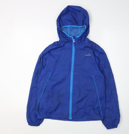 Freedom Trail Boys Blue Hooded Windbreaker Jacket L