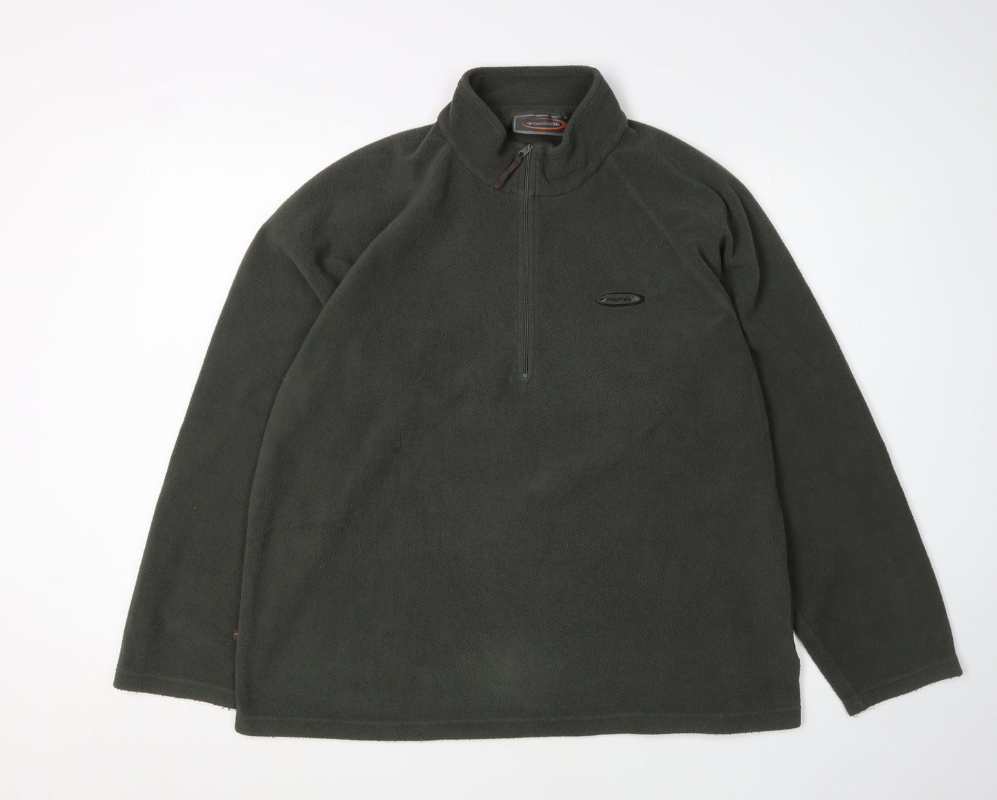 Mens UK Size L Mountainlife Green 1/4 Zip Sweatshirt