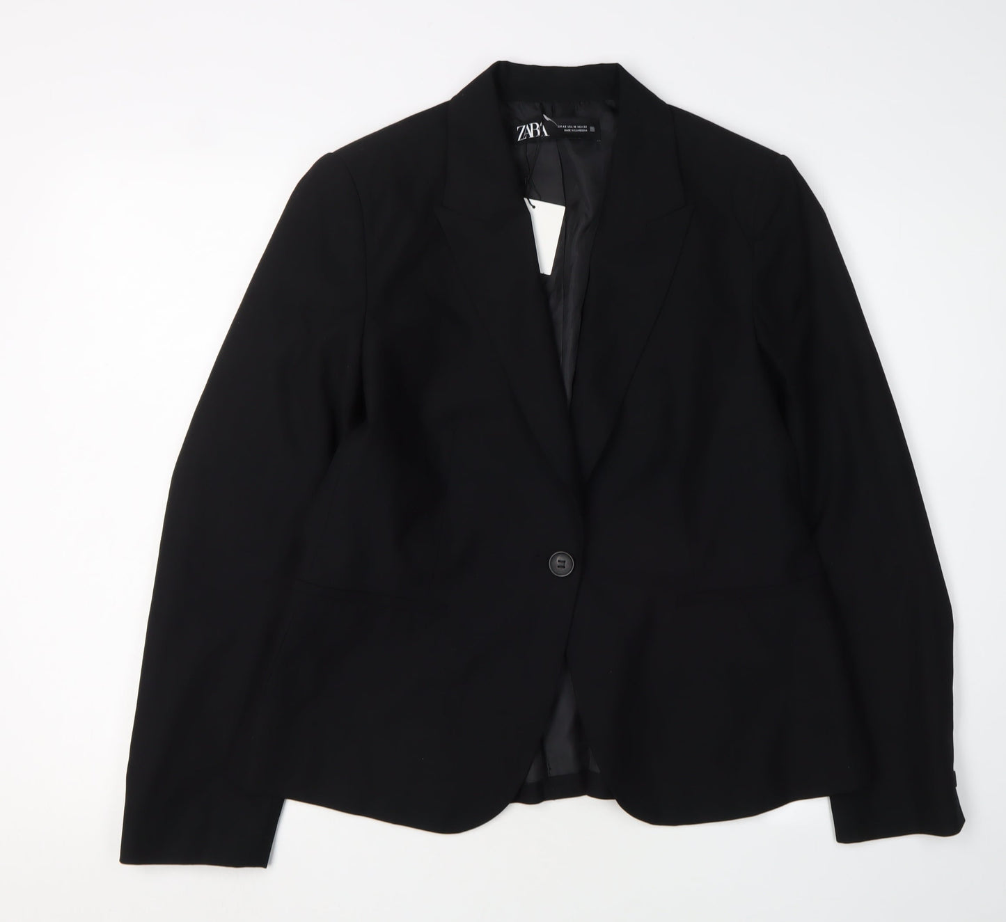 Zara Women's Black Blazer Size 14, Regular Fit, Lined