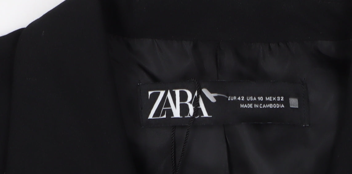 Zara Women's Black Blazer Size 14, Regular Fit, Lined