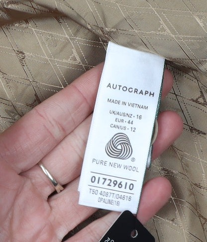 Marks and Spencer Women's Brown Wool Suit Jacket UK 16