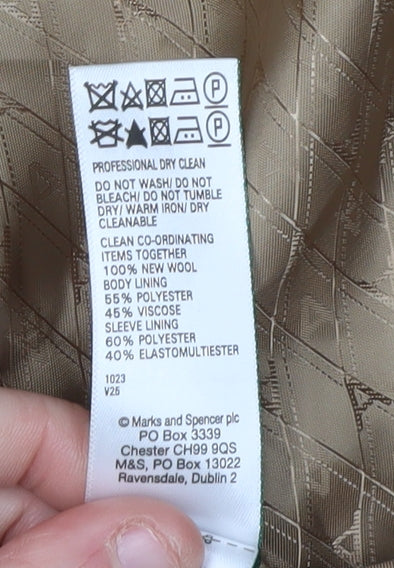 Marks and Spencer Women's Brown Wool Suit Jacket UK 16