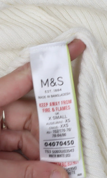 Womens UK Size XS Marks and Spencer Ivory Cardigan Jumper