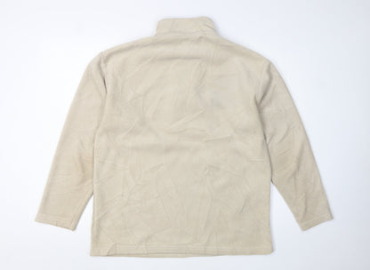 Cutting Edge Men's Beige 1/2 Zip Fleece Sweatshirt M