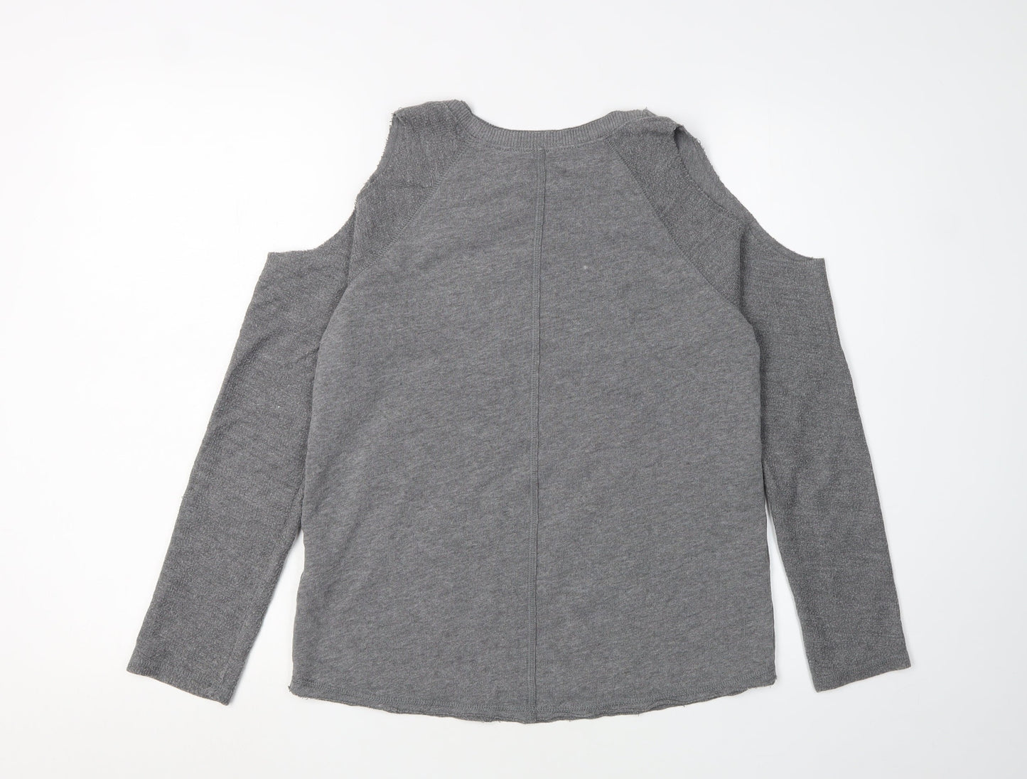 Hollister Women's Grey Cold Shoulder Pullover XS