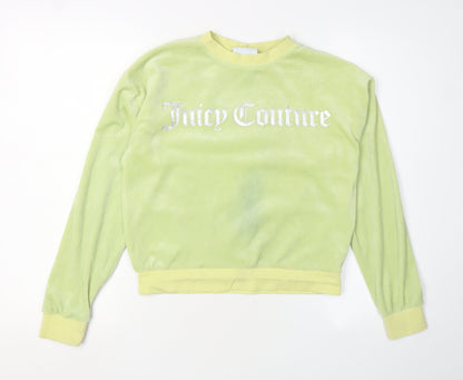 Juicy Couture Girls' Yellow Pullover Sweatshirt 13 Years