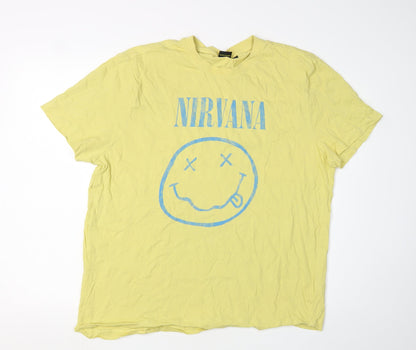 Nirvana Men's Yellow 2XL Band T-Shirt
