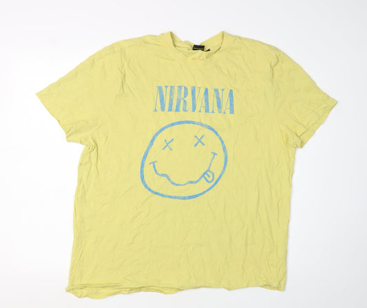 Nirvana Men's Yellow 2XL Band T-Shirt