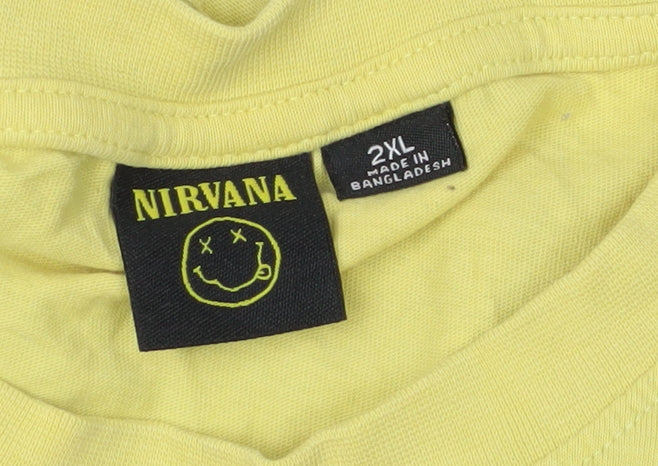 Nirvana Men's Yellow 2XL Band T-Shirt