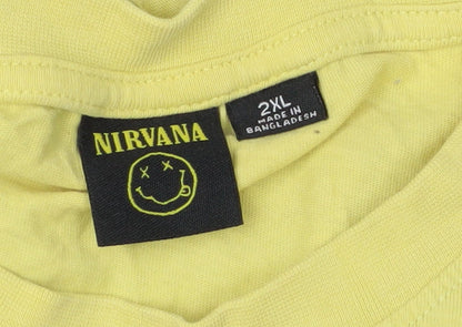 Nirvana Men's Yellow 2XL Band T-Shirt