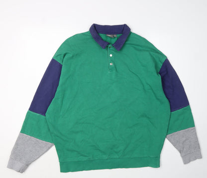 Mens UK Size L ASOS Green Henley Sweatshirt