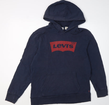 Mens UK Size M Levi's Blue Pullover Hoodie