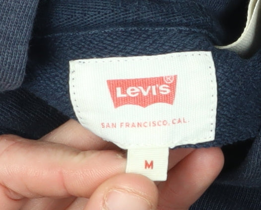 Mens UK Size M Levi's Blue Pullover Hoodie