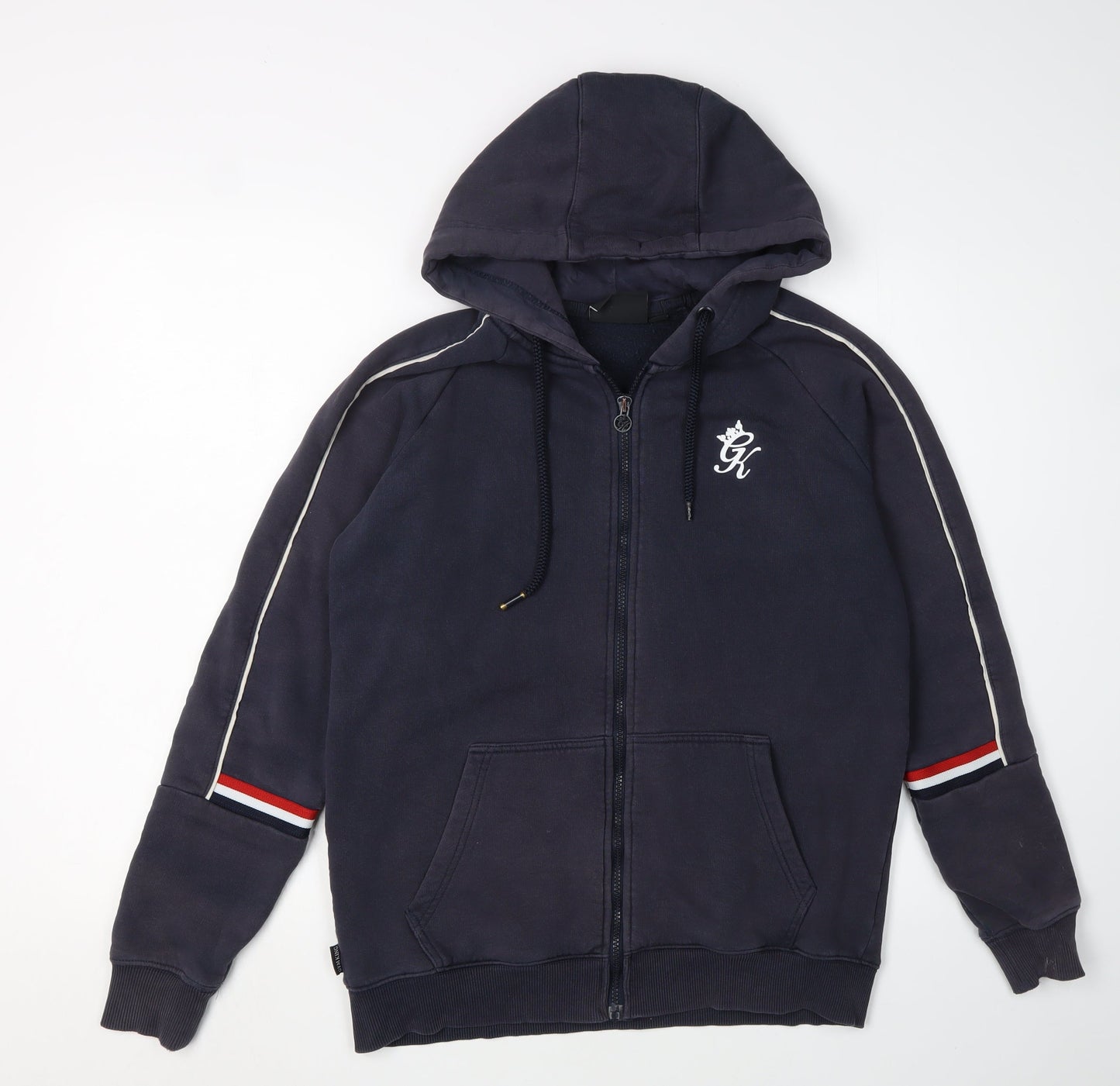 Mens UK Size S Gym King Blue Full Zip Hoodie