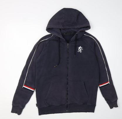 Mens UK Size S Gym King Blue Full Zip Hoodie