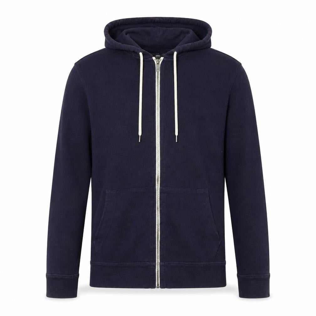 Front view of Gap unisex purple full zip hoodie, size S