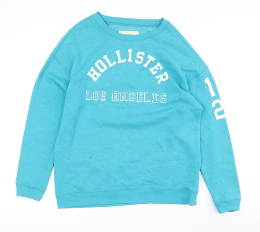 Hollister Blue XS Casual Pullover Unisex Sweatshirt