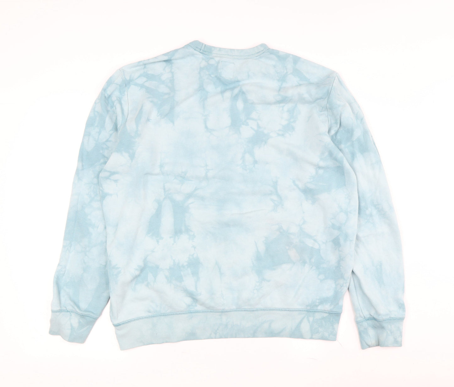 Gap Women's Light Blue Tie Dye Sweatshirt, L, Cotton Blend