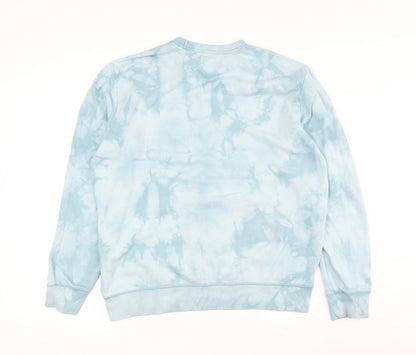 Gap Women's Light Blue Tie Dye Sweatshirt, L, Cotton Blend