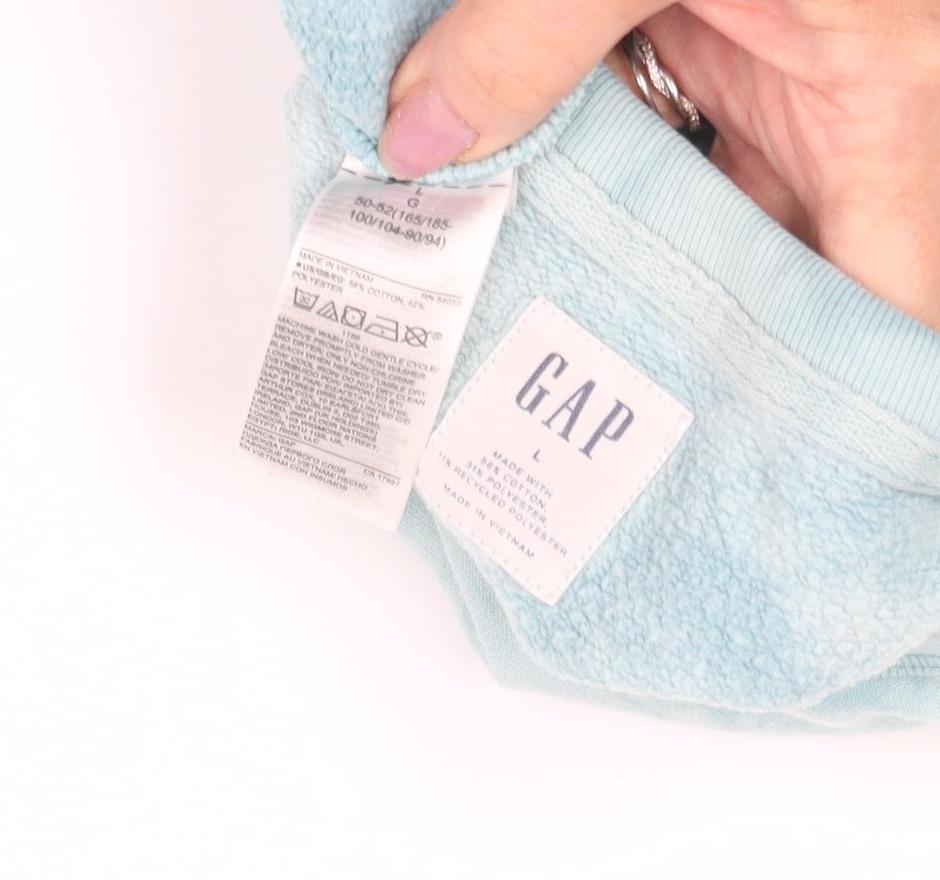 Gap Women's Light Blue Tie Dye Sweatshirt, L, Cotton Blend