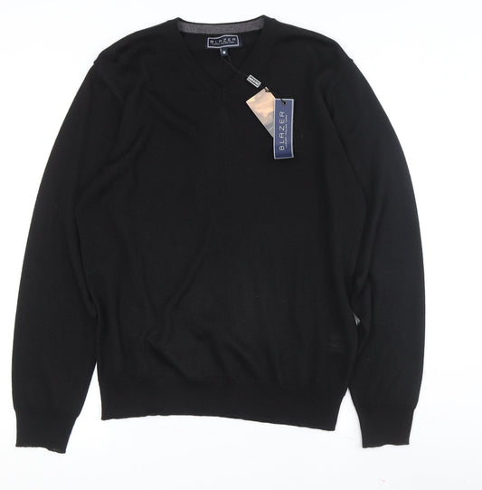 Blazer Men's Black V-Neck Pullover Jumper, Size M