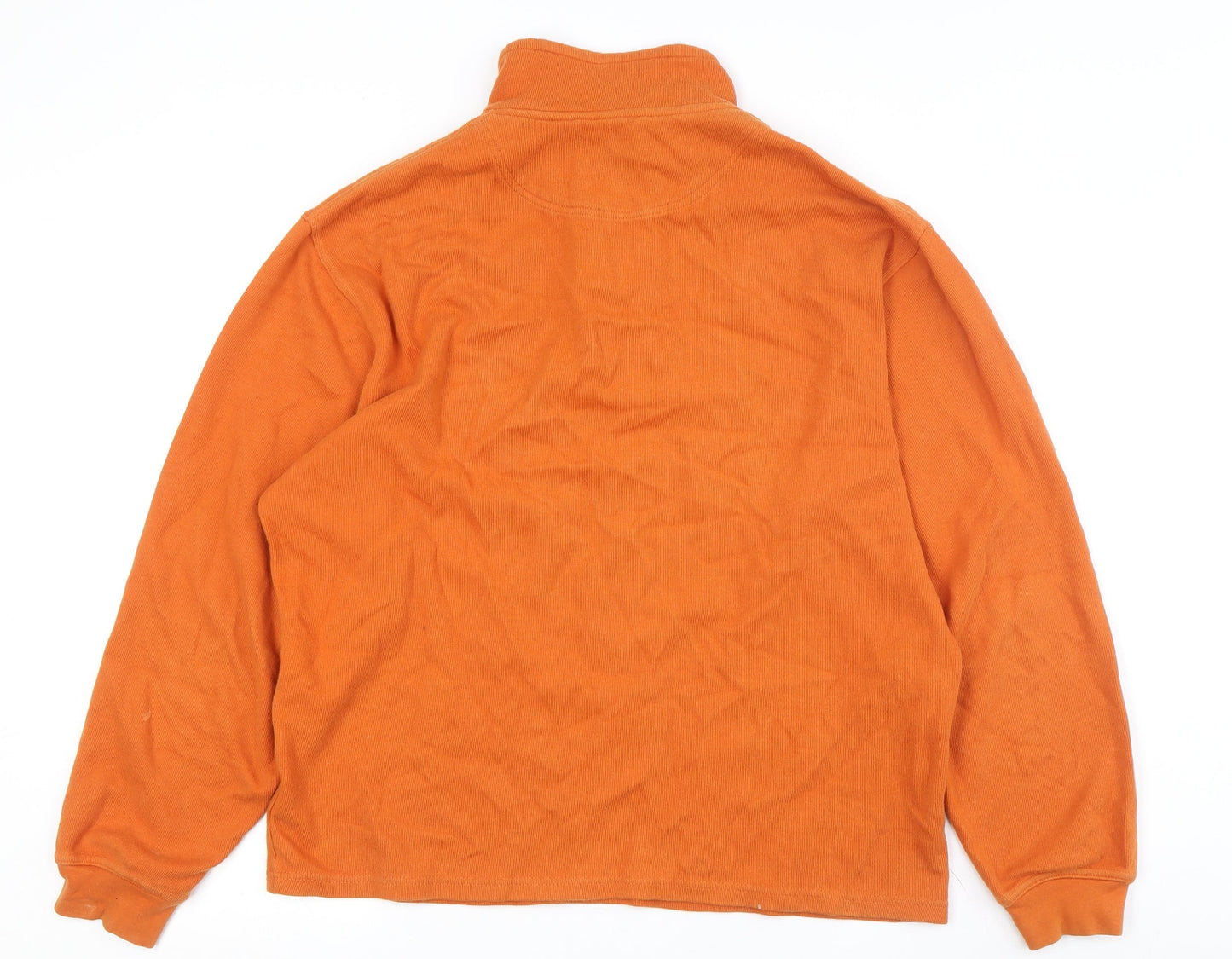 Via Cortesa Men's Orange 1/2 Zip Sweatshirt, L, Logo Knit