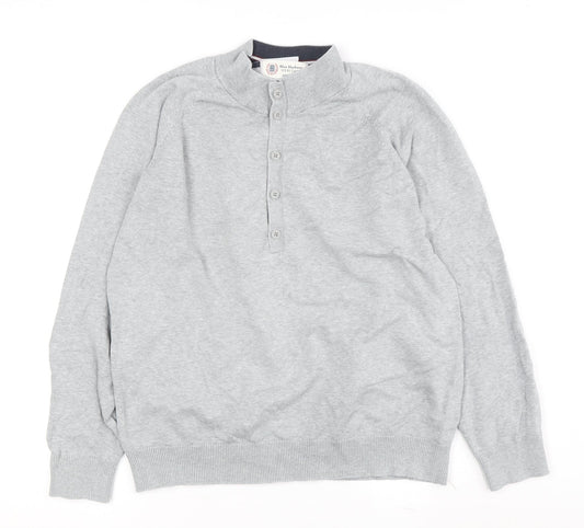 Marks and Spencer Men’s Grey Henley Jumper L