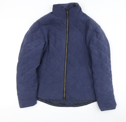 Mens UK Size M Hi-Diver Blue Quilted Coat