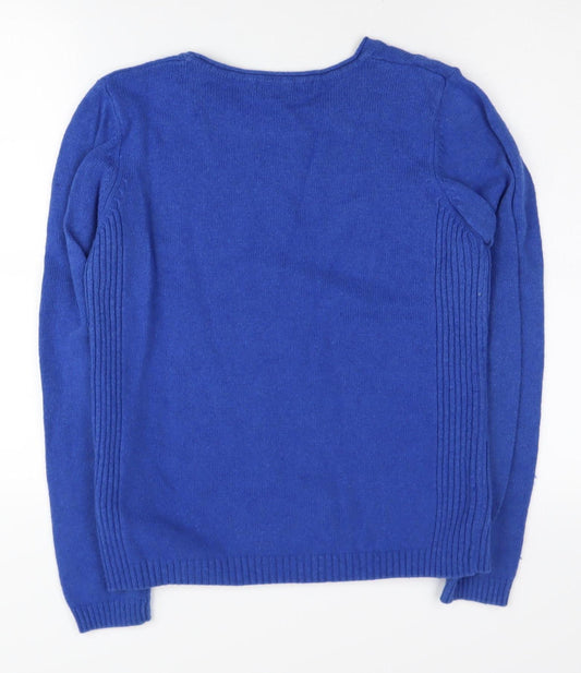 Womens UK Size S Isle Blue Pullover Jumper